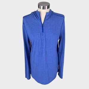 Under Armour Heatgear Fitted Medium Blue Hooded Full Zip Sweatshirt Jacket